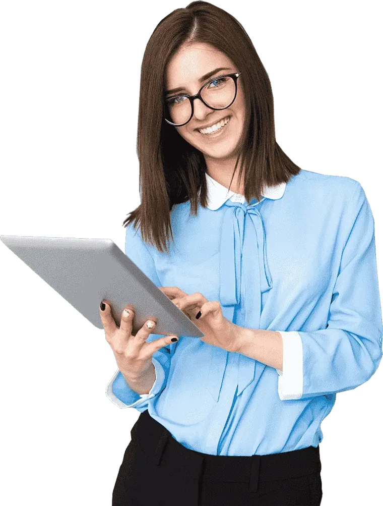 Technology professional holding a tablet